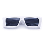 Womens 80s Mod Square Cat Eye Narrow Rectangle Thick Plastic Sunglasses