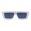 Womens 80s Mod Square Cat Eye Narrow Rectangle Thick Plastic Sunglasses