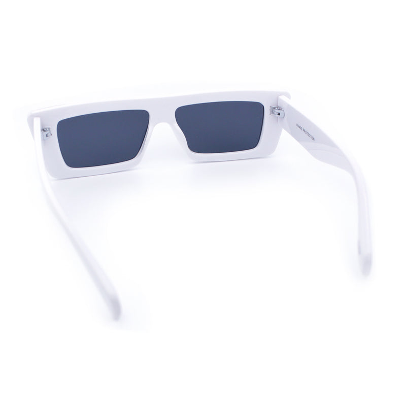 Womens 80s Mod Square Cat Eye Narrow Rectangle Thick Plastic Sunglasses