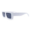 Womens 80s Mod Square Cat Eye Narrow Rectangle Thick Plastic Sunglasses
