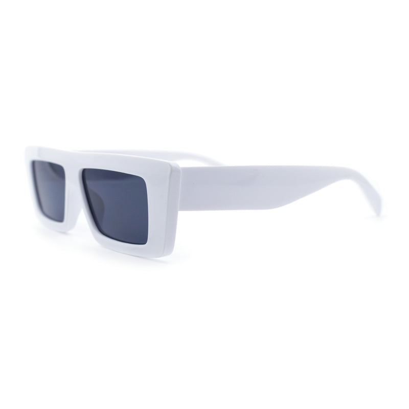 Womens 80s Mod Square Cat Eye Narrow Rectangle Thick Plastic Sunglasses