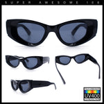 Womens Classy Mod Thick Plastic Triangular Cat Eye Rectangle Sunglasses