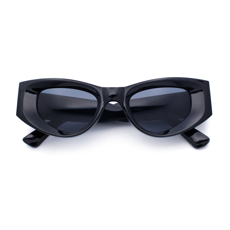 Womens Classy Mod Thick Plastic Triangular Cat Eye Rectangle Sunglasses