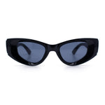 Womens Classy Mod Thick Plastic Triangular Cat Eye Rectangle Sunglasses