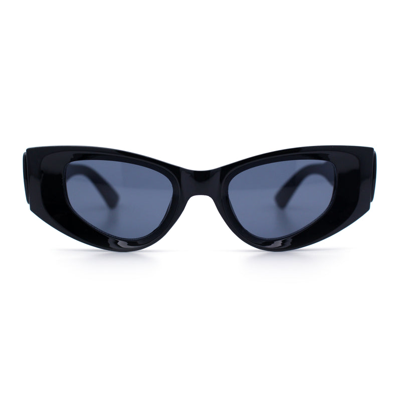 Womens Classy Mod Thick Plastic Triangular Cat Eye Rectangle Sunglasses