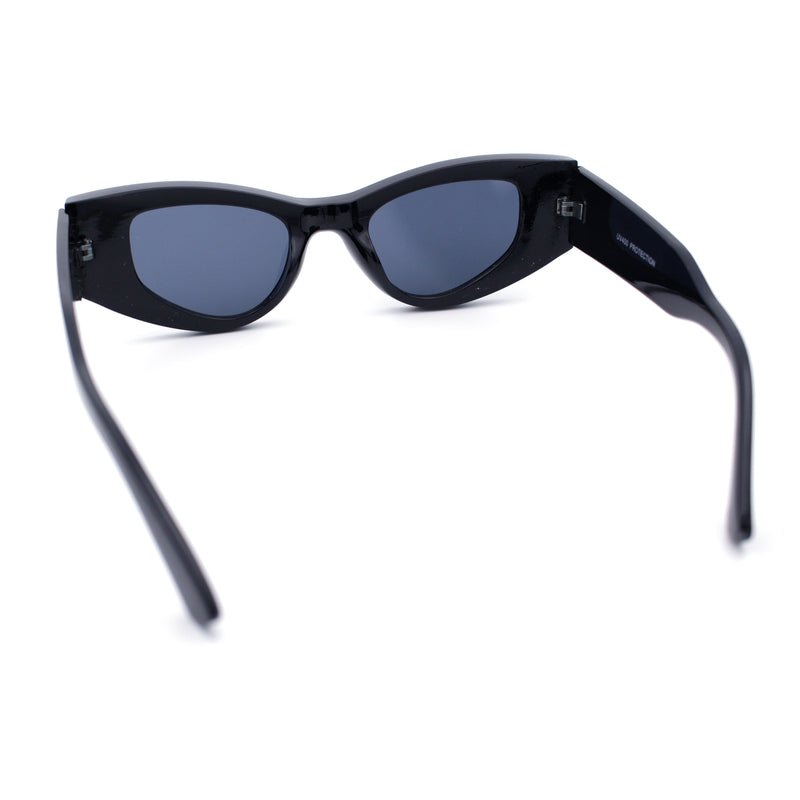 Womens Classy Mod Thick Plastic Triangular Cat Eye Rectangle Sunglasses
