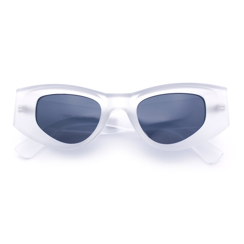 Womens Classy Mod Thick Plastic Triangular Cat Eye Rectangle Sunglasses