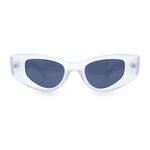 Womens Classy Mod Thick Plastic Triangular Cat Eye Rectangle Sunglasses