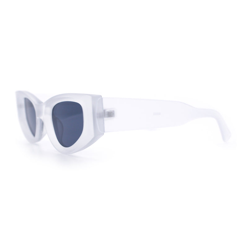 Womens Classy Mod Thick Plastic Triangular Cat Eye Rectangle Sunglasses