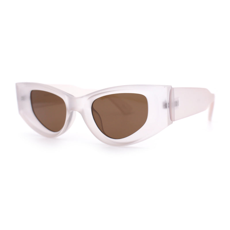 Womens Classy Mod Thick Plastic Triangular Cat Eye Rectangle Sunglasses