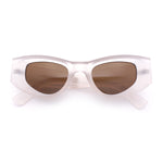 Womens Classy Mod Thick Plastic Triangular Cat Eye Rectangle Sunglasses