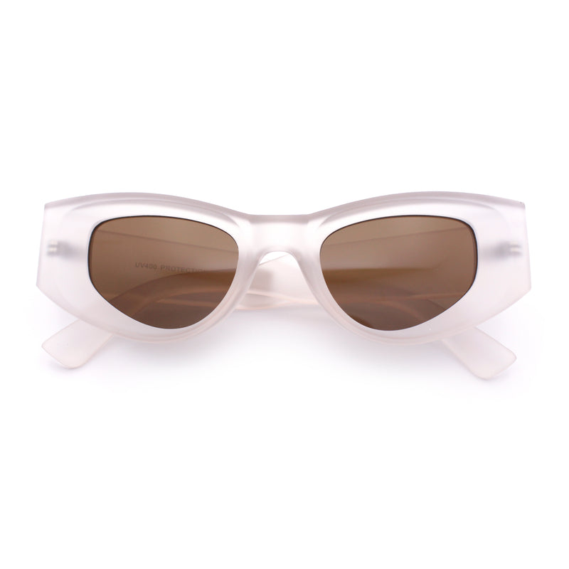 Womens Classy Mod Thick Plastic Triangular Cat Eye Rectangle Sunglasses