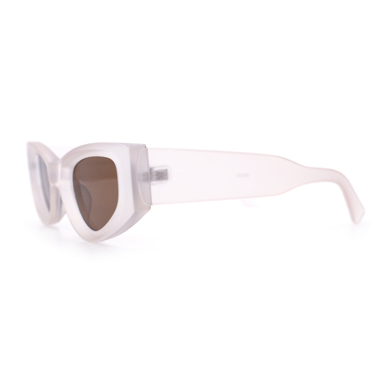 Womens Classy Mod Thick Plastic Triangular Cat Eye Rectangle Sunglasses