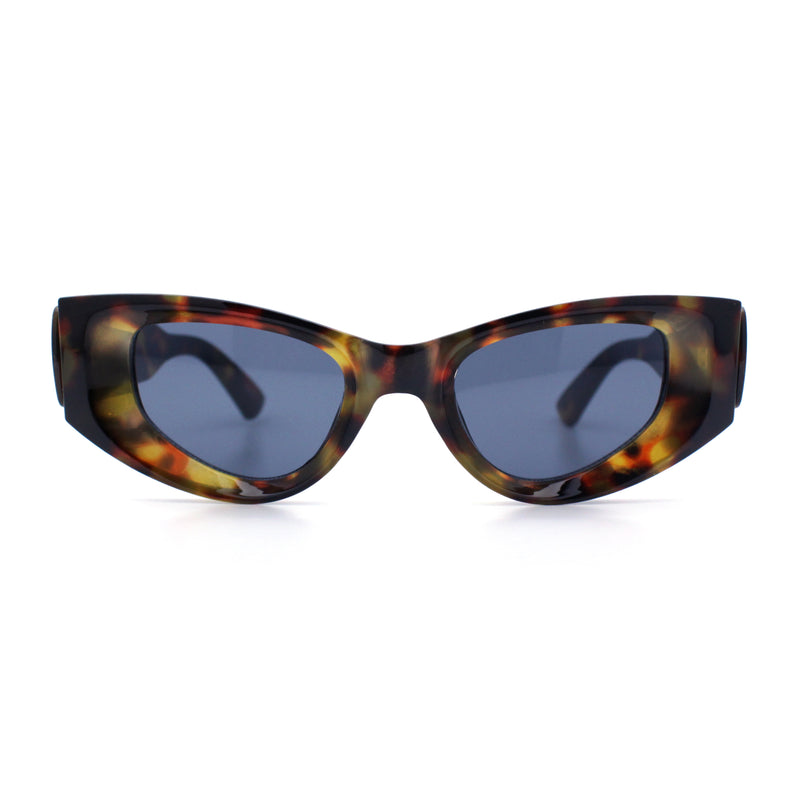 Womens Classy Mod Thick Plastic Triangular Cat Eye Rectangle Sunglasses