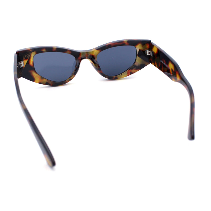 Womens Classy Mod Thick Plastic Triangular Cat Eye Rectangle Sunglasses