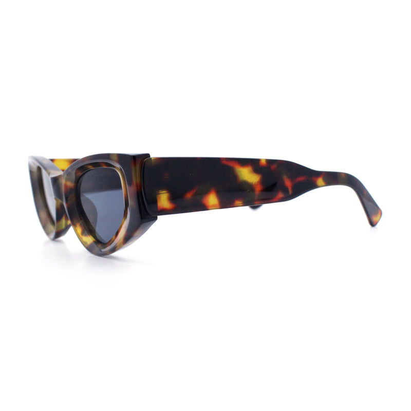 Womens Classy Mod Thick Plastic Triangular Cat Eye Rectangle Sunglasses