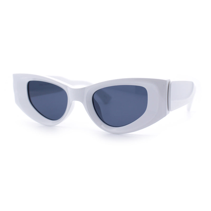 Womens Classy Mod Thick Plastic Triangular Cat Eye Rectangle Sunglasses