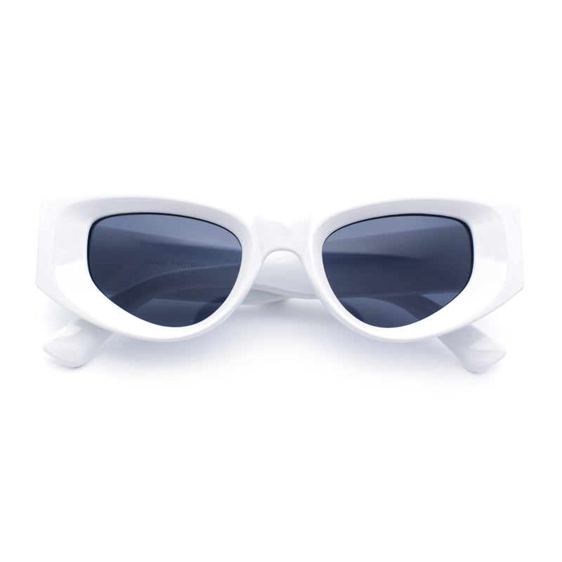 Womens Classy Mod Thick Plastic Triangular Cat Eye Rectangle Sunglasses