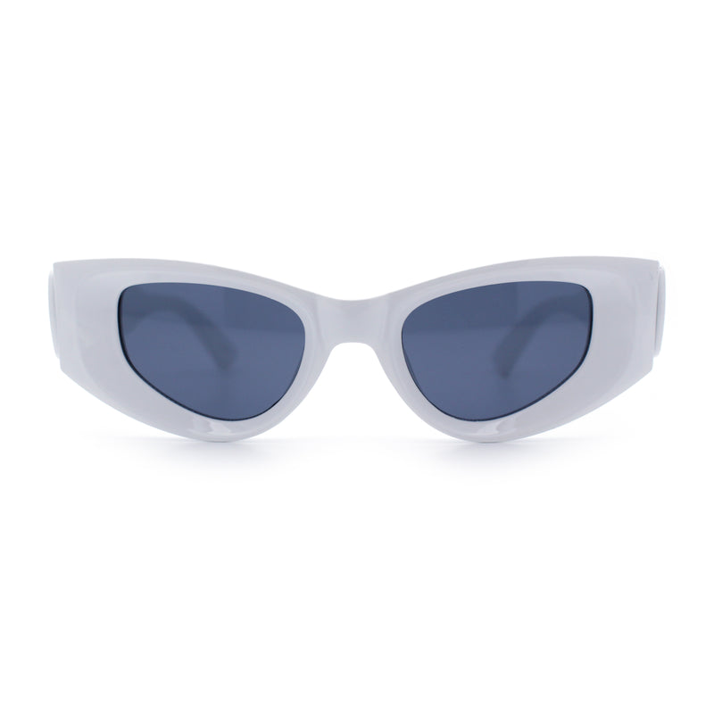 Womens Classy Mod Thick Plastic Triangular Cat Eye Rectangle Sunglasses
