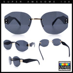 Womens Classic Luxury Diva Rimless Designer Oval Fashion Sunglasses
