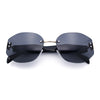 Womens Classic Luxury Diva Rimless Designer Oval Fashion Sunglasses