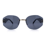 Womens Classic Luxury Diva Rimless Designer Oval Fashion Sunglasses