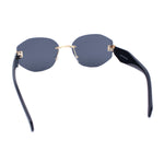 Womens Classic Luxury Diva Rimless Designer Oval Fashion Sunglasses