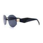 Womens Classic Luxury Diva Rimless Designer Oval Fashion Sunglasses