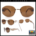 Womens Classic Luxury Diva Rimless Designer Oval Fashion Sunglasses