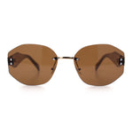 Womens Classic Luxury Diva Rimless Designer Oval Fashion Sunglasses