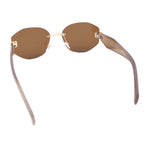 Womens Classic Luxury Diva Rimless Designer Oval Fashion Sunglasses