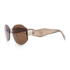 Womens Classic Luxury Diva Rimless Designer Oval Fashion Sunglasses