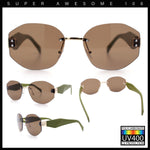 Womens Classic Luxury Diva Rimless Designer Oval Fashion Sunglasses