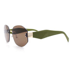 Womens Classic Luxury Diva Rimless Designer Oval Fashion Sunglasses