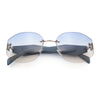 Womens Classic Luxury Diva Rimless Designer Oval Fashion Sunglasses