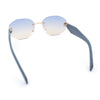 Womens Classic Luxury Diva Rimless Designer Oval Fashion Sunglasses