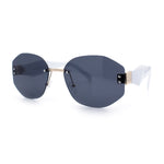 Womens Classic Luxury Diva Rimless Designer Oval Fashion Sunglasses