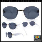 Womens Classic Luxury Diva Rimless Designer Oval Fashion Sunglasses