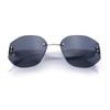 Womens Classic Luxury Diva Rimless Designer Oval Fashion Sunglasses