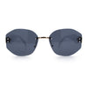 Womens Classic Luxury Diva Rimless Designer Oval Fashion Sunglasses