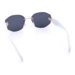 Womens Classic Luxury Diva Rimless Designer Oval Fashion Sunglasses
