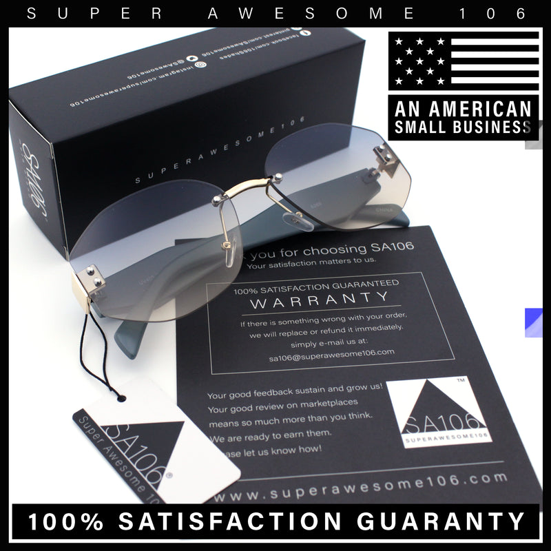 Womens Classic Luxury Diva Rimless Designer Oval Fashion Sunglasses