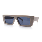 Womens Minimal Rectangle Cat Eye Retro Thick Plastic Urban Sunglasses
