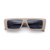 Womens Minimal Rectangle Cat Eye Retro Thick Plastic Urban Sunglasses
