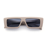 Womens Minimal Rectangle Cat Eye Retro Thick Plastic Urban Sunglasses