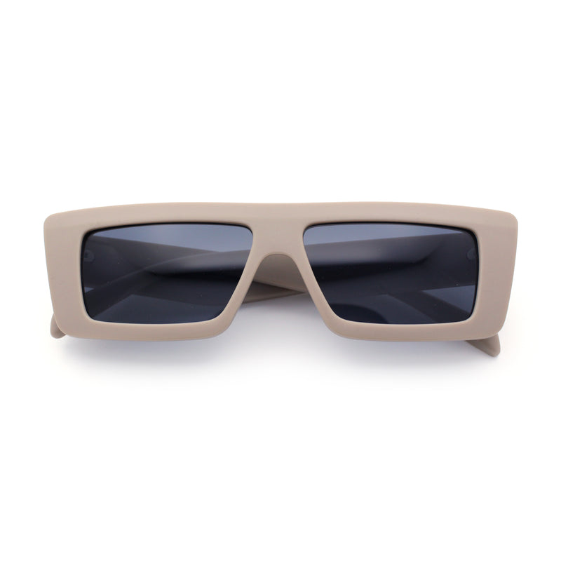 Womens Minimal Rectangle Cat Eye Retro Thick Plastic Urban Sunglasses