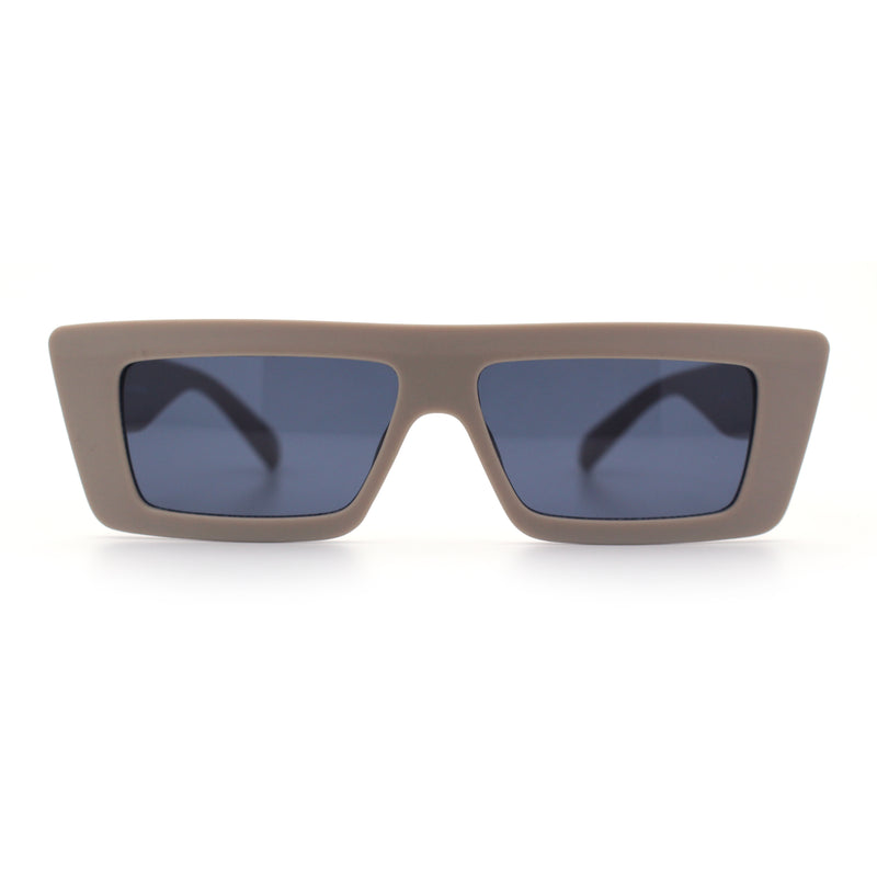 Womens Minimal Rectangle Cat Eye Retro Thick Plastic Urban Sunglasses