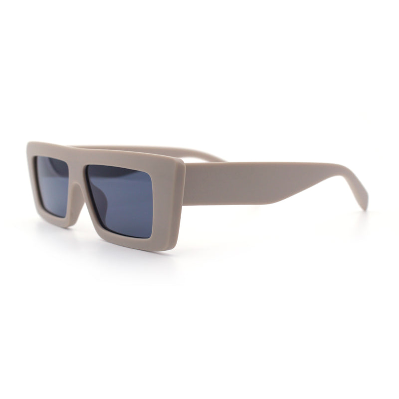 Womens Minimal Rectangle Cat Eye Retro Thick Plastic Urban Sunglasses