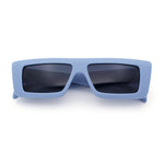 Womens Minimal Rectangle Cat Eye Retro Thick Plastic Urban Sunglasses