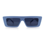 Womens Minimal Rectangle Cat Eye Retro Thick Plastic Urban Sunglasses